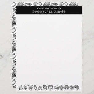 Modern Human Anatomy Science Sketch Personalised Custom Letterhead