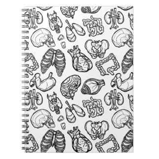 Modern Human Anatomy Sketch Pattern Science Gift Notebook