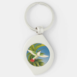 Modern Hummingbird Key Ring