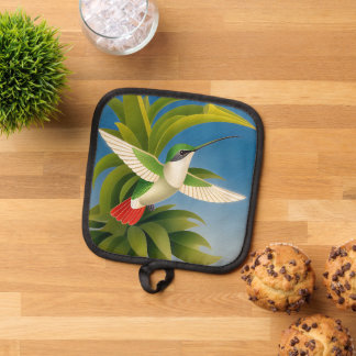 Modern Hummingbird Pot Holder