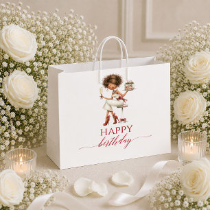 Modern Humour Woman Marsala Red Script gift bag
