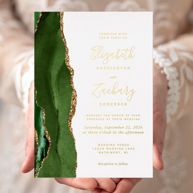 Modern Hunter Green Gold Agate Wedding (Creator Uploaded)