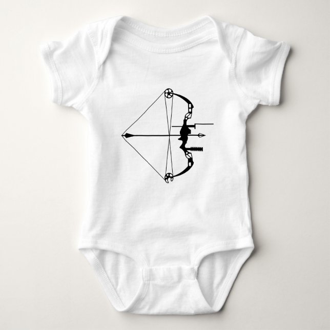 Modern Hunting Bow and Arrow Baby Bodysuit (Front)