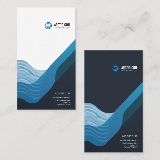 Modern HVAC Climate Control Business Card (Front/Back)