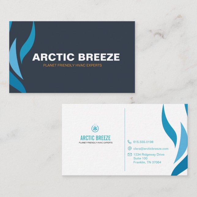 Modern HVAC Climate Control Business Card (Front/Back)