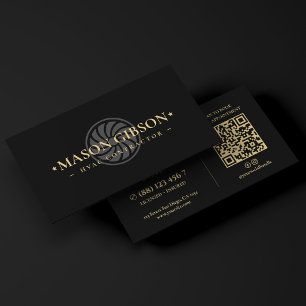 Modern HVAC Contractor Logo Black Business Card