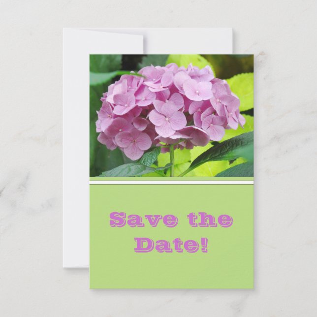 Modern Hydrangea Save the Date Announcement (Front)