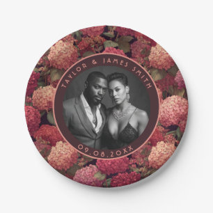 Modern Hydrangeas Plates For Bachelor Party
