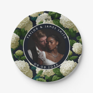Modern Hydrangeas Plates For Wedding After Party