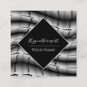 Modern Hypnotherapist Metallic Social Media Black Square Business Card