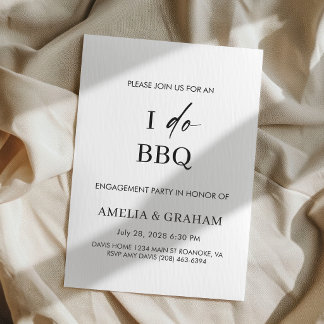Modern I Do BBQ Outdoor Wedding Engagement Party Invitation