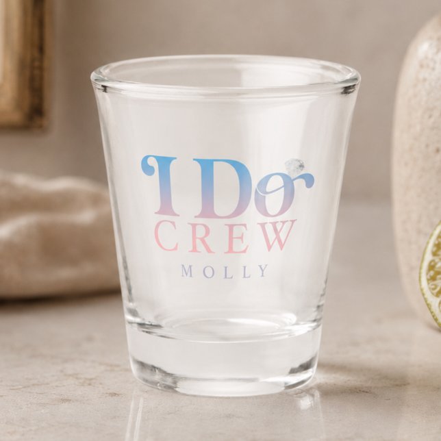 Modern I Do Crew Pastel Gradient Bridesmaid Shot Glass (Modern I Do Crew Pastel Gradient Bridesmaid Shot Glass)