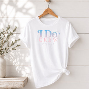 Modern I Do Crew Pastel Gradient Bridesmaid Tri-Blend Shirt