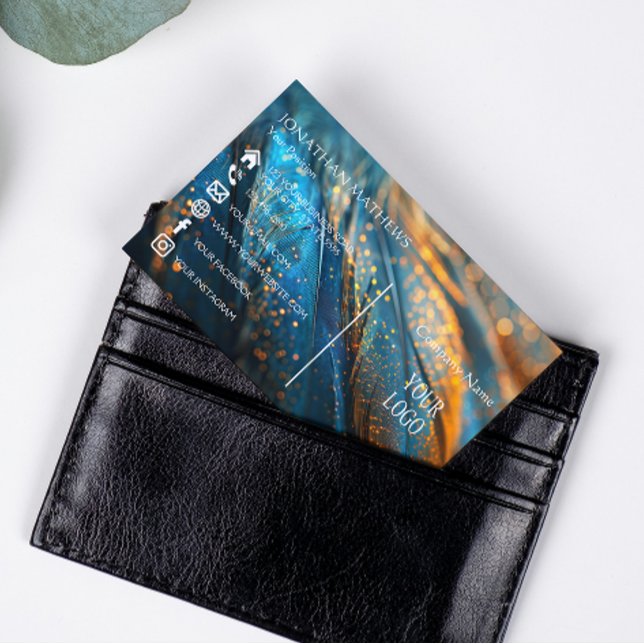 Modern I Feathers Magnetic Business Card (Creator Uploaded)