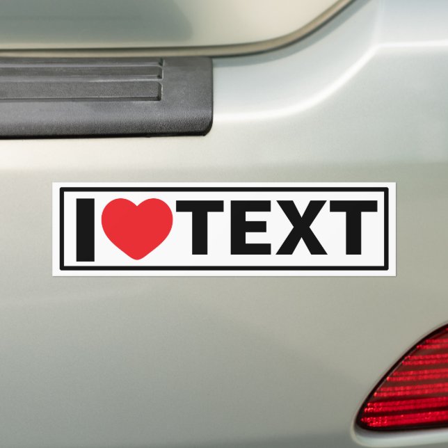 Modern I Heart Custom Bumper Sticker (On Car)