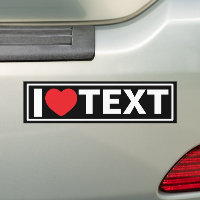 Modern I Heart Custom Bumper Sticker (On Car)