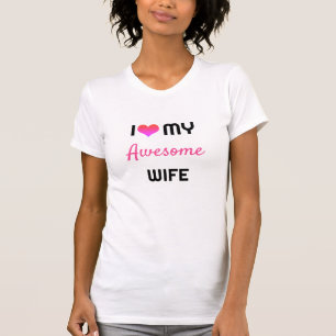 Modern I Love My Wife Pink Heart Valentine's Day  T-Shirt