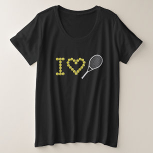 Modern I Love Tennis Plus Size T-Shirt