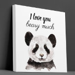 Modern I Love You Beary Much Black And White Panda Canvas Print<br><div class="desc">Our collection includes a variety of products that make for heartfelt and thoughtful gifts. From cosy throw pillows to stylish tote bags, you can spread the love with these delightful pandas wherever you go. The minimalist design adds a touch of sophistication to your accessories while conveying a sweet message. Whether...</div>
