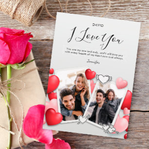 Modern I love You Photo Holiday Card