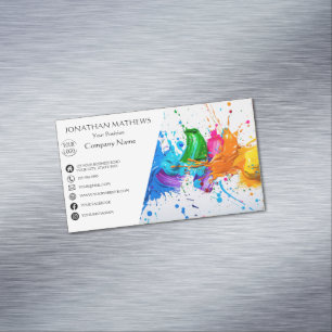 Modern I Oil Paint Abstract Magnetic Business Card