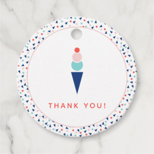 Modern Ice Cream in Blue and Pink Favour Tags