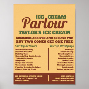 Modern Ice Cream Parlor Advertising Poster
