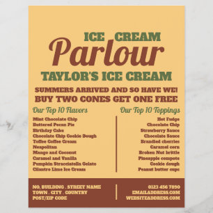 Modern Ice Cream Parlour Advertising Flyer