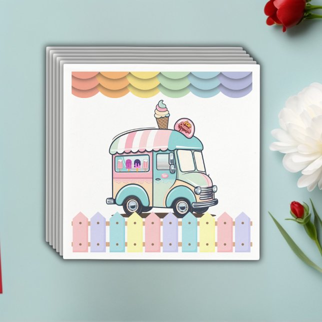Modern Ice Cream Truck Sprinkles Baby Shower Napkin (Creator Uploaded)