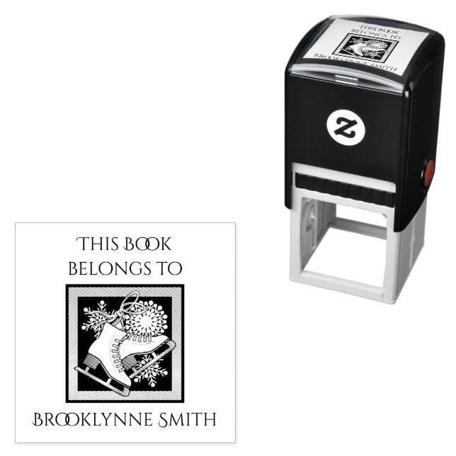 Modern Ice Skating This Book Belongs To Bookplate Self-inking Stamp (In Situ)