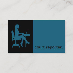 Modern Icon Silhouette court reporter   blue Business Card