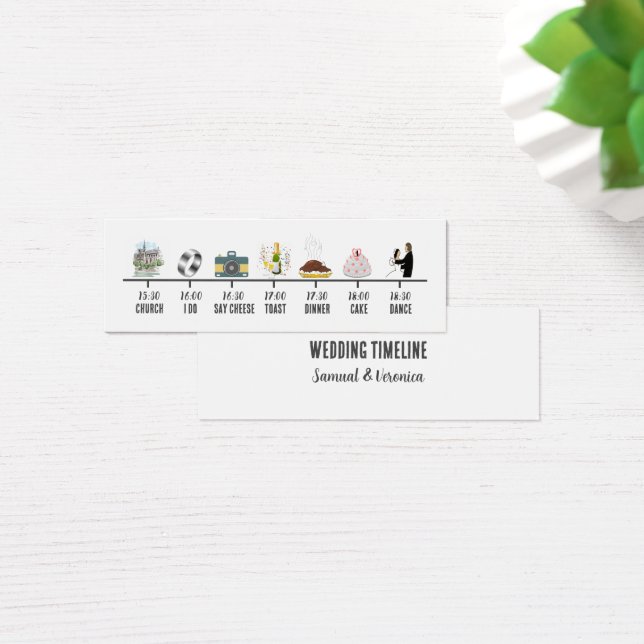 Modern Icon Wedding Timeline Mini Card (Desk)
