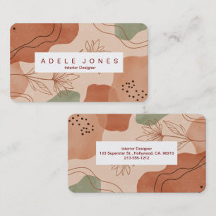 Modern Iconic Terracotta Botanical Business Card
