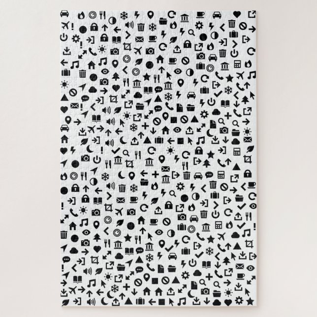 Modern Icons Jigsaw Monochrome Jigsaw Puzzle (Vertical)