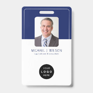 Modern ID card business company logo QR employee Badge