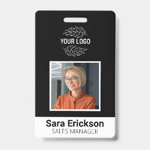Modern ID Card Business Employee Bar Code Badge