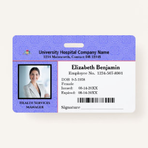 Modern ID Card Business Employee Bar Code Logo ID Badge