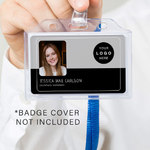 Modern ID card company logo photo QR employee ID Badge