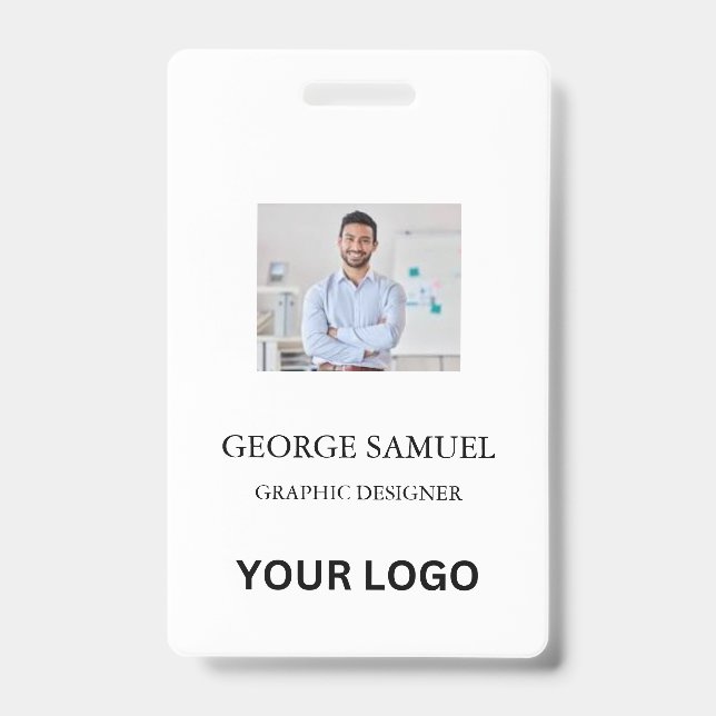 Modern ID Card | Custom Company Logo Employee QR Badge (Front)