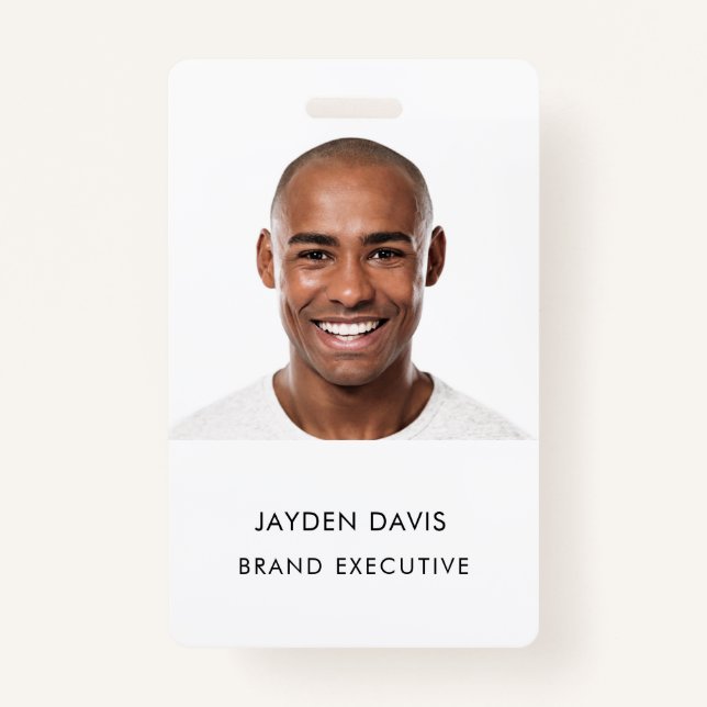 Modern ID Card | Logo Photo Business Employee ID B ID Badge (Front)