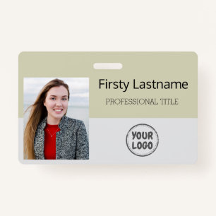 Modern ID Card Logo Photo Business Employee ID Badge