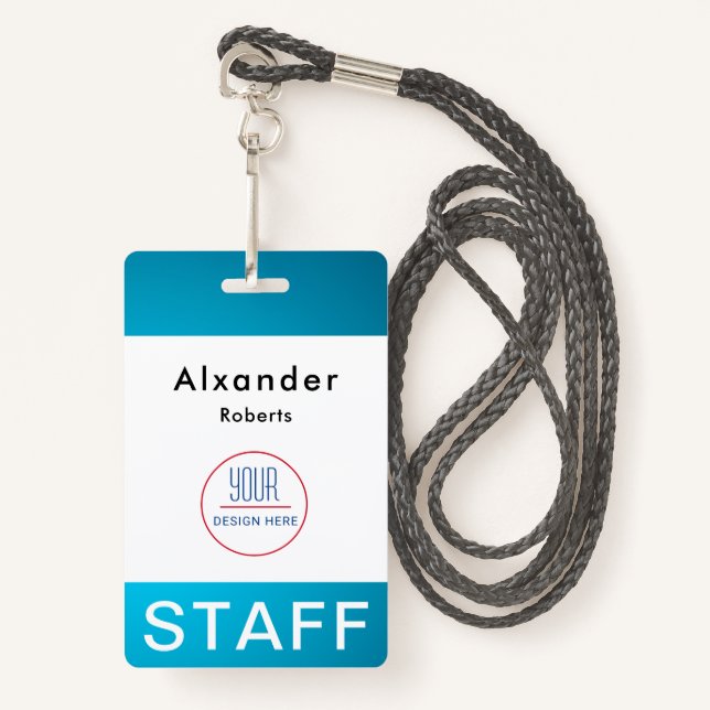 Modern ID Card | Minimalist Business Employee  ID Badge (Front with Lanyard)
