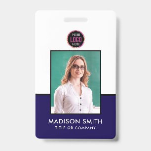Modern ID Card   Minimalist Business Employee QR B Badge