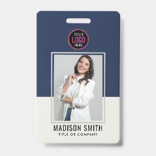 Modern ID Card   Minimalist Business Employee QR B Badge