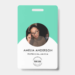 Modern ID Card   Minimalist Business Employee QR B Badge
