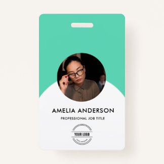 Modern ID Card | Minimalist Business Employee QR B ID Badge