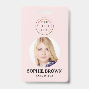 Modern ID Card Minimalist Business Employee QR Badge