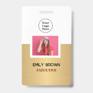 Modern ID Card   Minimalist Business Employee QR Badge