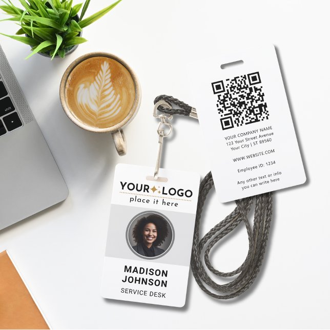 Modern ID Card Minimalist Business Employee QR ID Badge (Creator Uploaded)