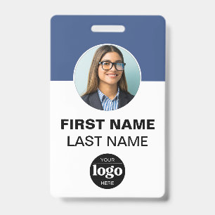 Modern ID Card   Simple Photo Name Logo Barcode Badge